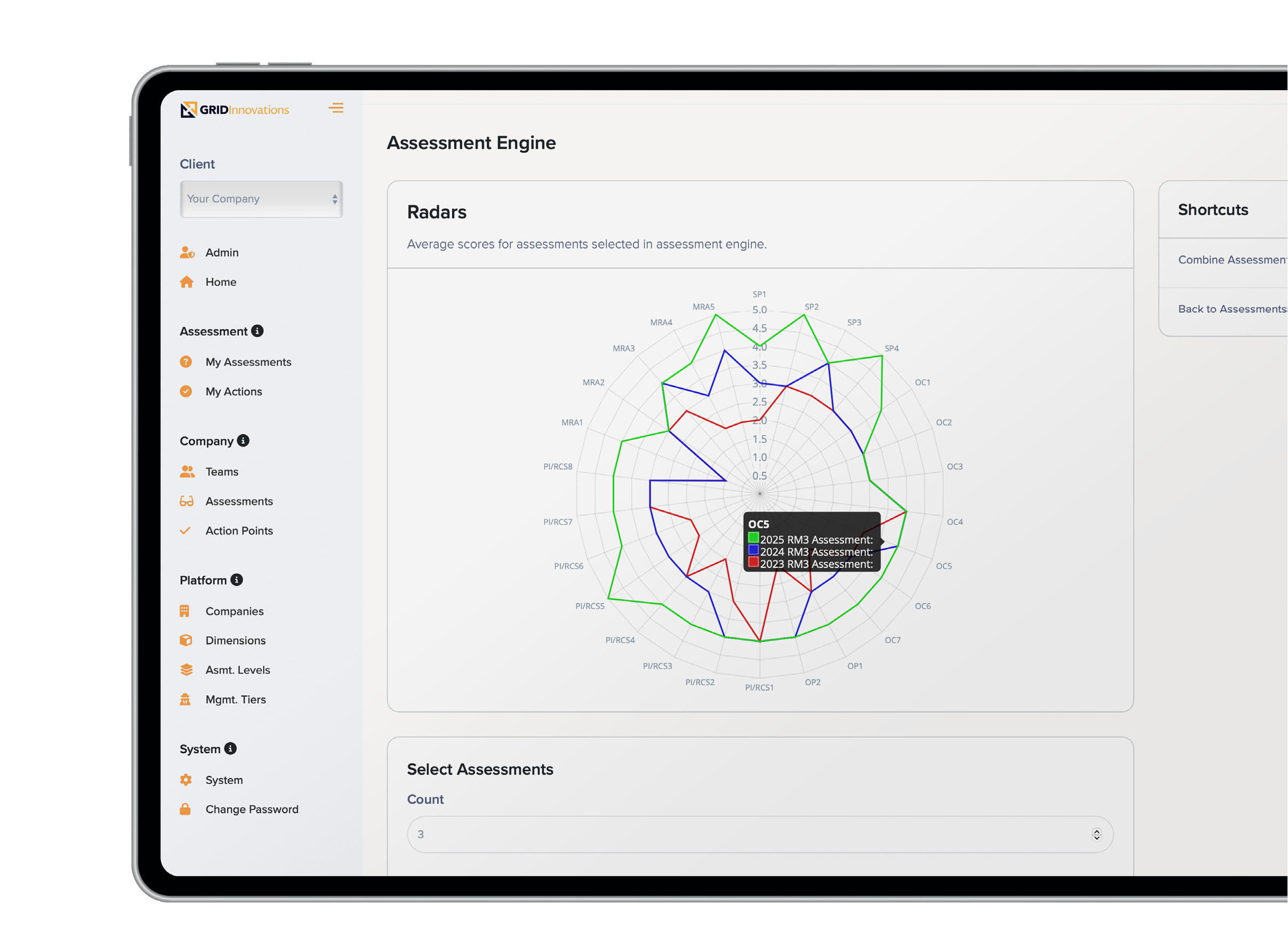 A screenshot of our software